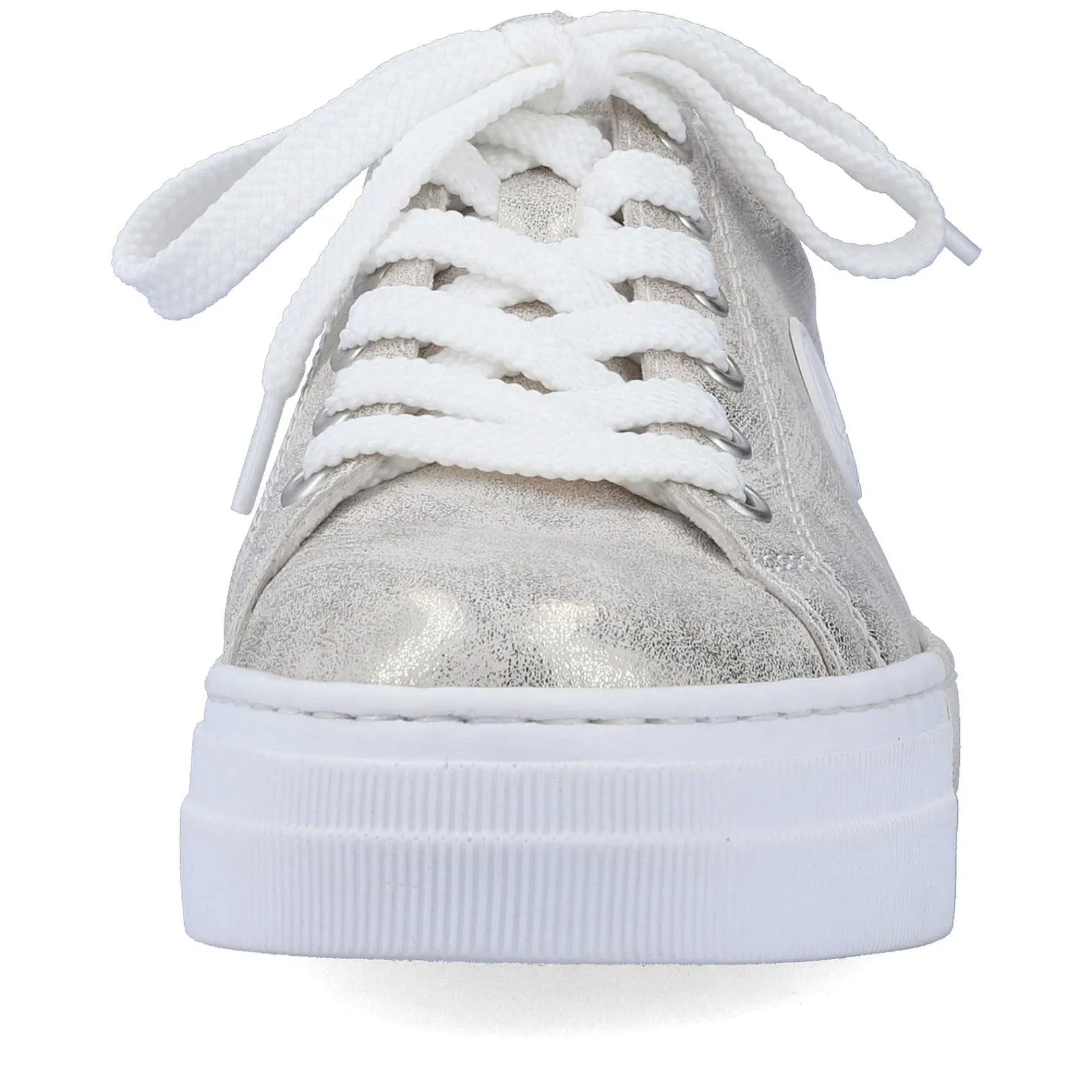 Sale Women'S Sneaker Low Silver Metallic Ladies Sneakers