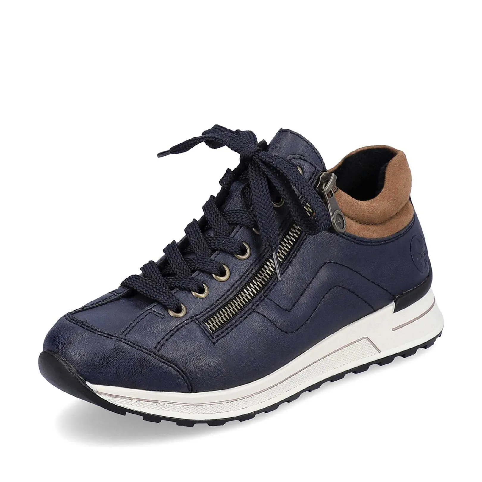 Outlet Women'S Sneaker Low Navy Blue-Brown Ladies Sneakers