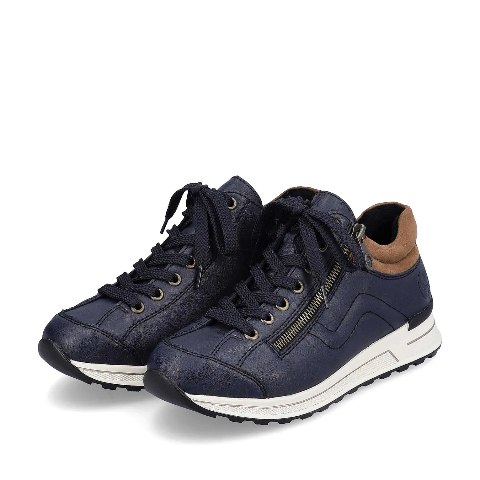 Outlet Women'S Sneaker Low Navy Blue-Brown Ladies Sneakers