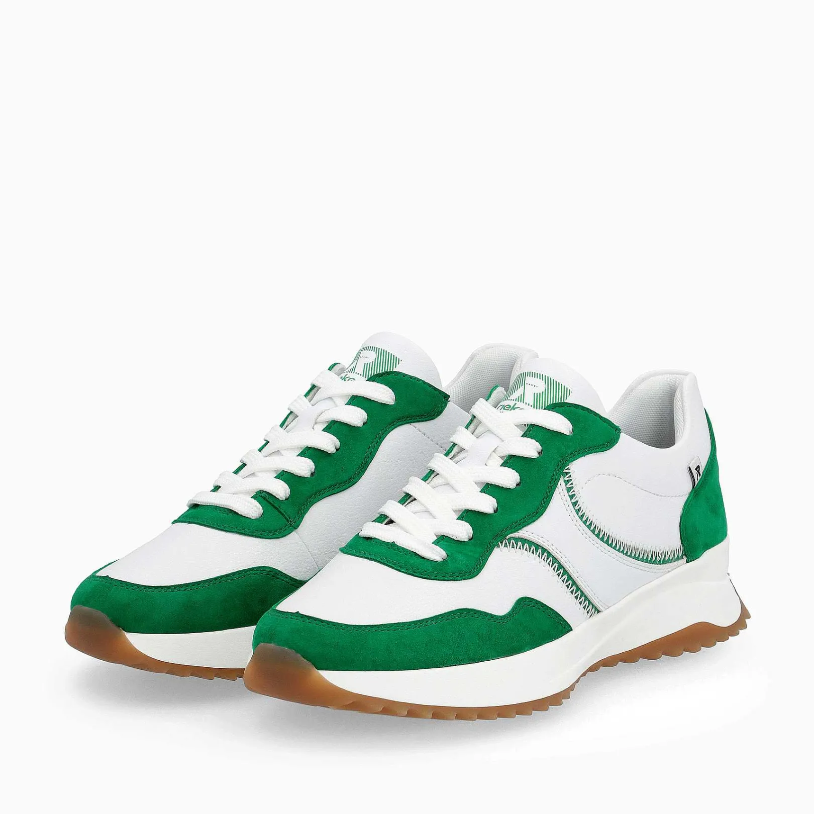 Best Women'S Sneaker Low Clear-White Emerald-Green Ladies Colorful Styles