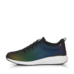 Women'S Sneaker Low Deep Black Rainbow Ladies Sneakers