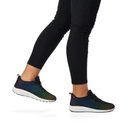 Women'S Sneaker Low Deep Black Rainbow Ladies Sneakers