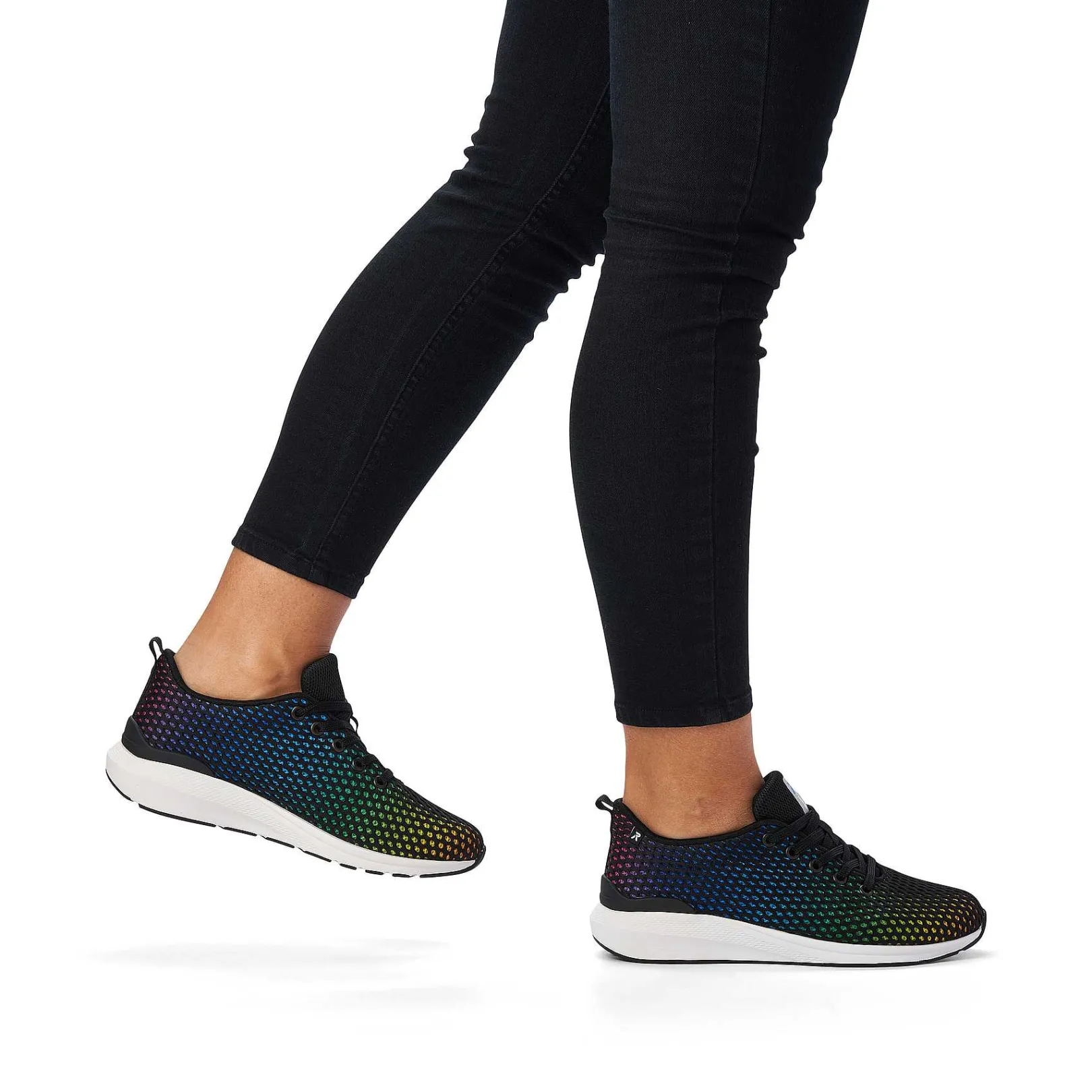 Women'S Sneaker Low Deep Black Rainbow Ladies Sneakers