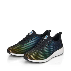Women'S Sneaker Low Deep Black Rainbow Ladies Sneakers