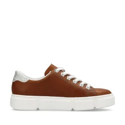 Sale Women'S Sneaker Low Wood Brown Ladies Sneakers