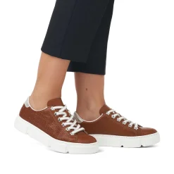Sale Women'S Sneaker Low Wood Brown Ladies Sneakers