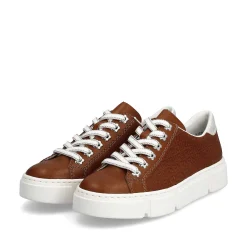 Sale Women'S Sneaker Low Wood Brown Ladies Sneakers