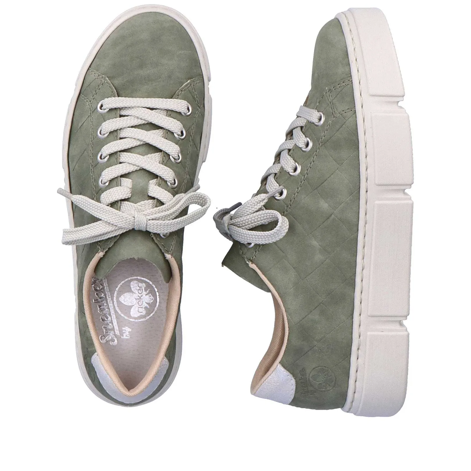 Best Women'S Sneaker Low Olive Green-Sand Beige Ladies Sneakers