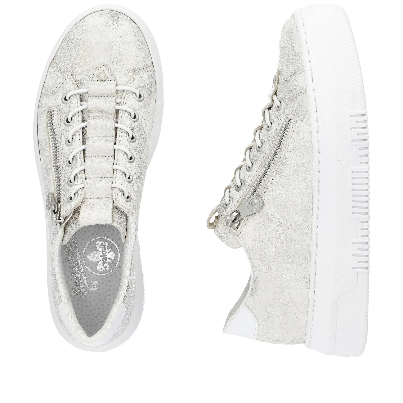 Clearance Women'S Sneaker Low Gray White Ladies Sneakers