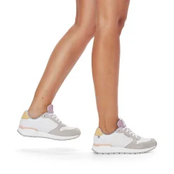 Sale Women'S Sneaker Low Swan-White Stone-Grey Ladies Sneakers