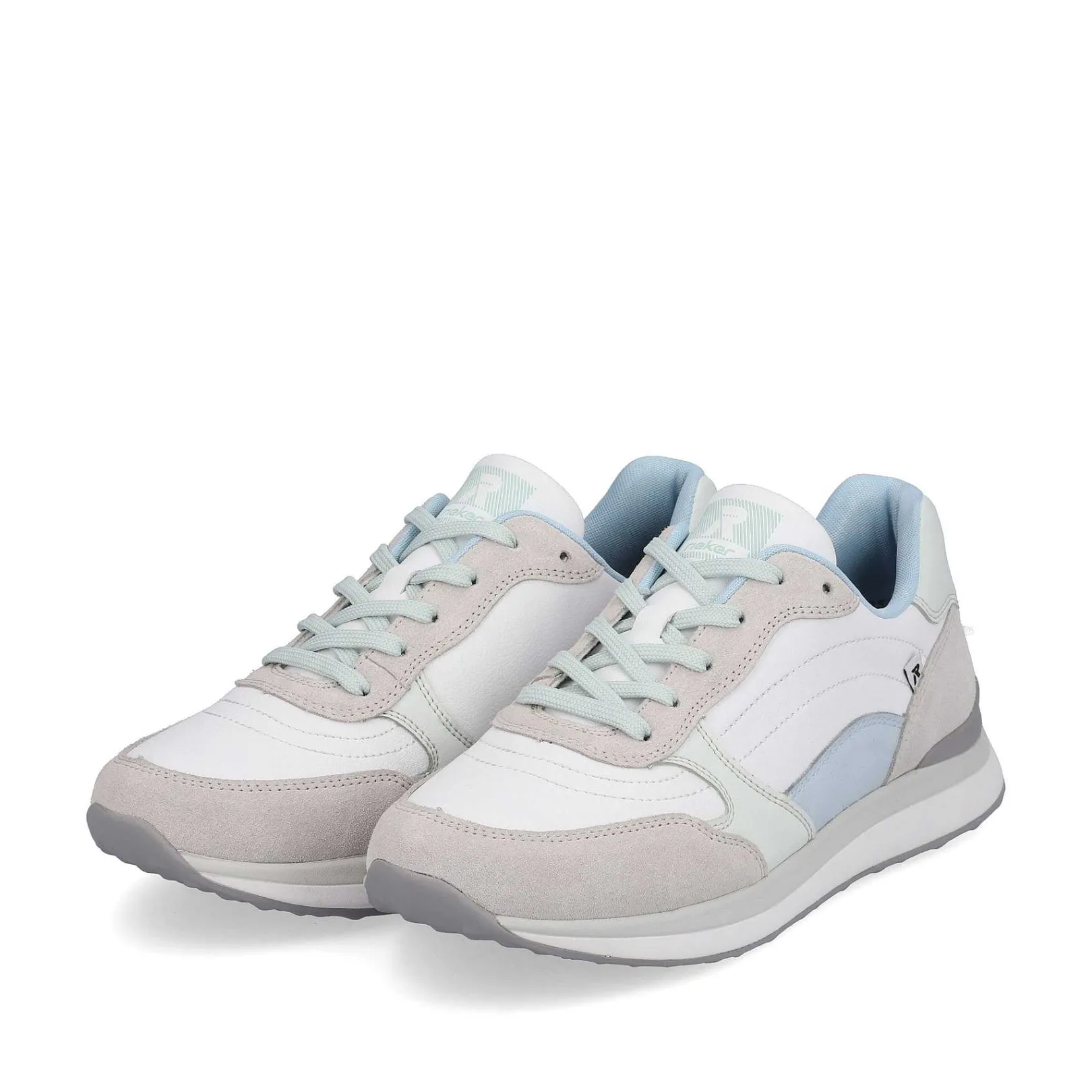 Women'S Sneaker Low Swan-White Clay-Beige Ice-Blue Ladies Sneakers