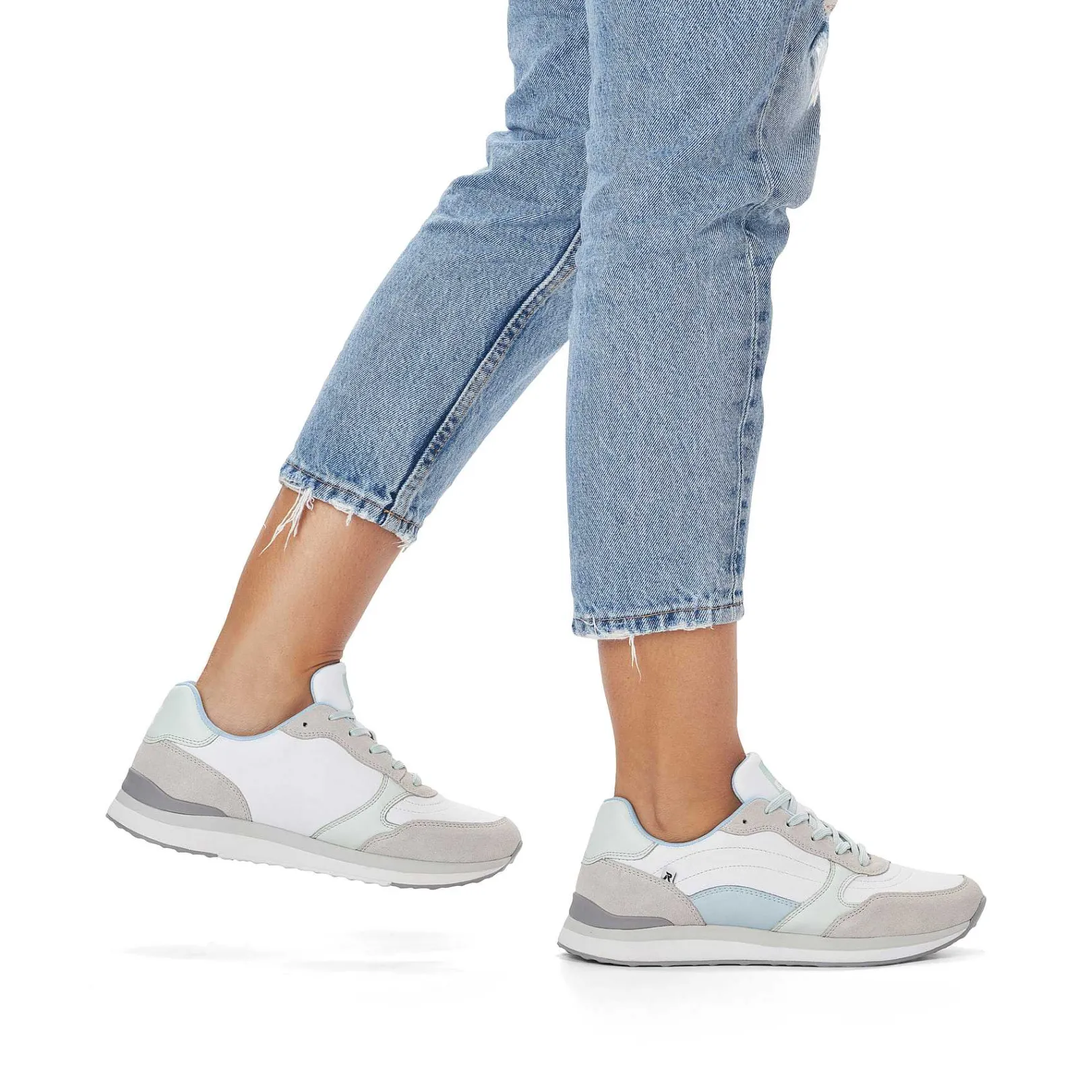 Women'S Sneaker Low Swan-White Clay-Beige Ice-Blue Ladies Sneakers