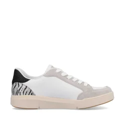 Discount Women'S Sneaker Low Swan-White Arctic-Grey Zebra Ladies Sneakers