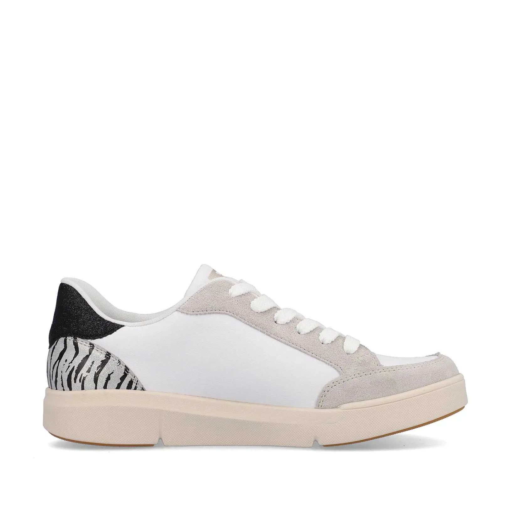 Discount Women'S Sneaker Low Swan-White Arctic-Grey Zebra Ladies Sneakers