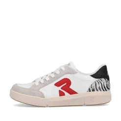 Discount Women'S Sneaker Low Swan-White Arctic-Grey Zebra Ladies Sneakers