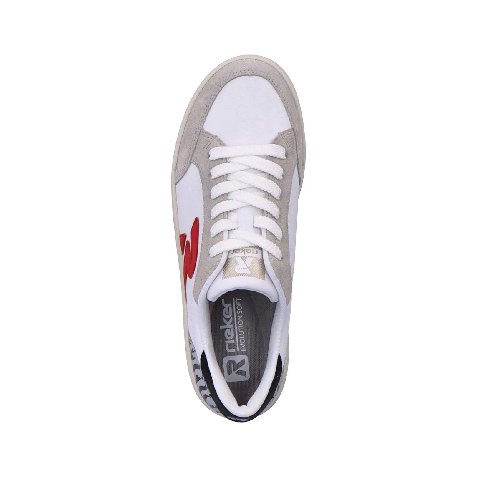 Discount Women'S Sneaker Low Swan-White Arctic-Grey Zebra Ladies Sneakers