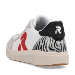 Discount Women'S Sneaker Low Swan-White Arctic-Grey Zebra Ladies Sneakers