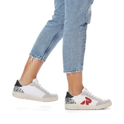 Discount Women'S Sneaker Low Swan-White Arctic-Grey Zebra Ladies Sneakers