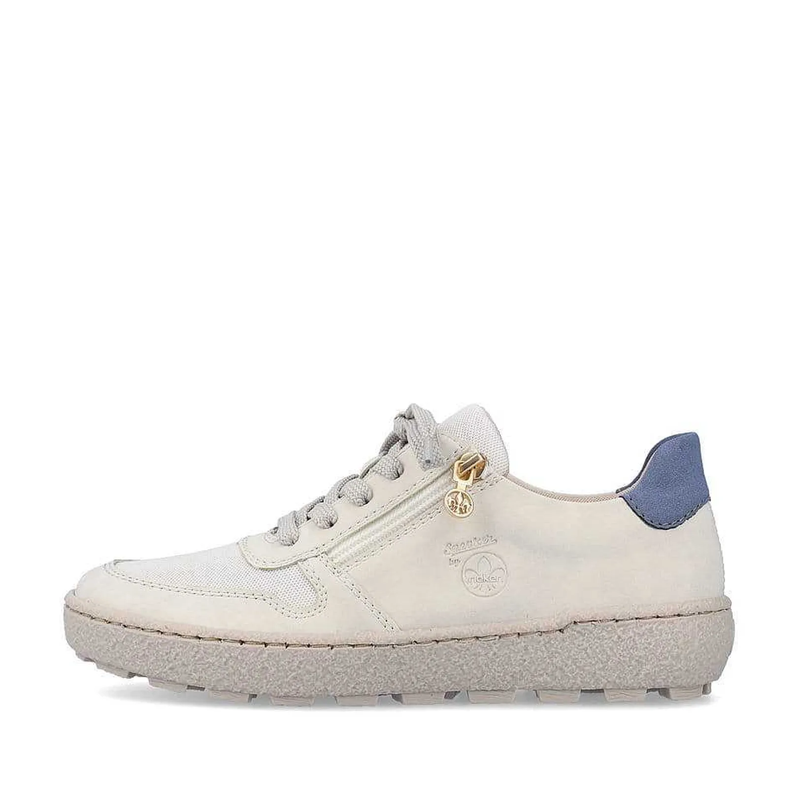 Women'S Sneaker Low Cream Beige-Royal Blue Ladies Sneakers