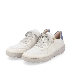 Women'S Sneaker Low Cream Beige-Royal Blue Ladies Sneakers
