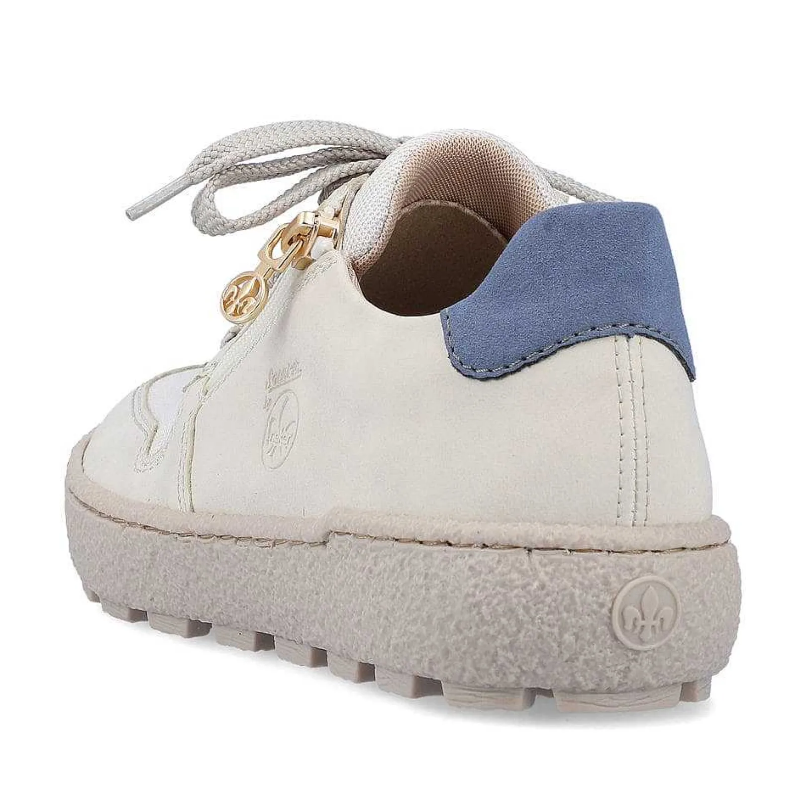 Women'S Sneaker Low Cream Beige-Royal Blue Ladies Sneakers