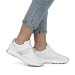 Online Women'S Sneaker Low Pearl-White Silver-Metallic Ladies Sneakers