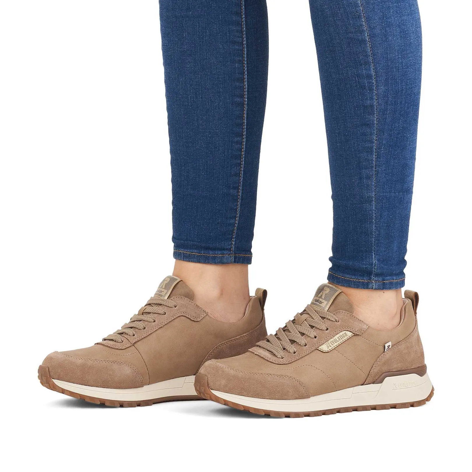 New Women'S Sneaker Low Mocha Cream-Beige Ladies Sneakers
