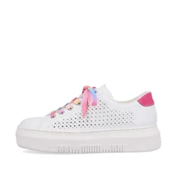 Online Women'S Sneaker Low Cream White-Flamigor Pink Ladies Colorful Styles