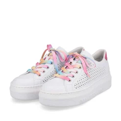 Online Women'S Sneaker Low Cream White-Flamigor Pink Ladies Colorful Styles