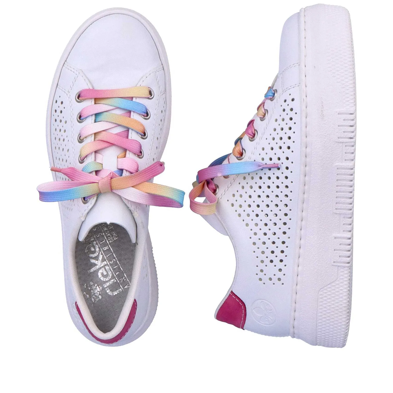 Online Women'S Sneaker Low Cream White-Flamigor Pink Ladies Colorful Styles