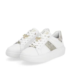 New Women'S Sneaker Low Swan-White Gold Ladies Sneakers