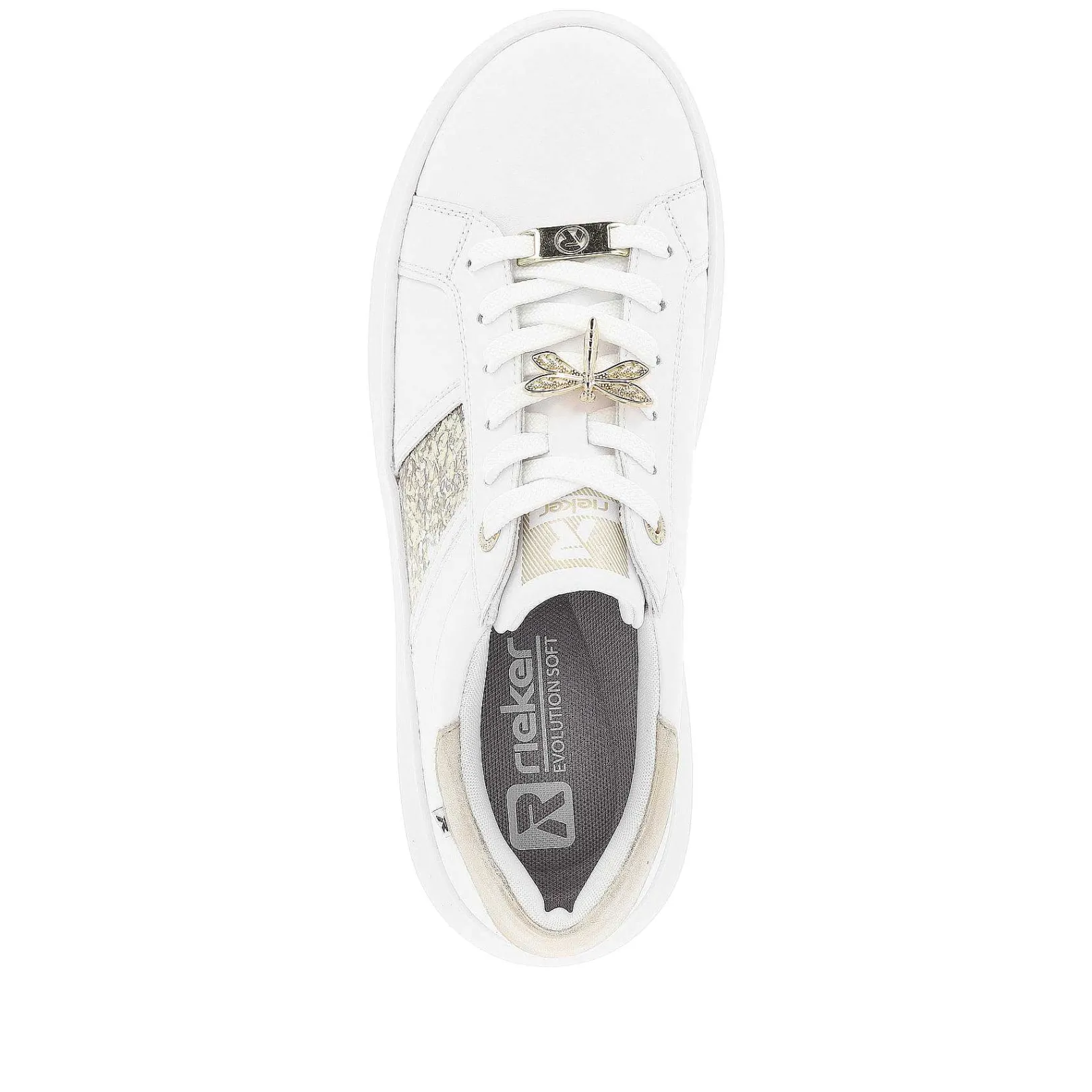 New Women'S Sneaker Low Swan-White Gold Ladies Sneakers