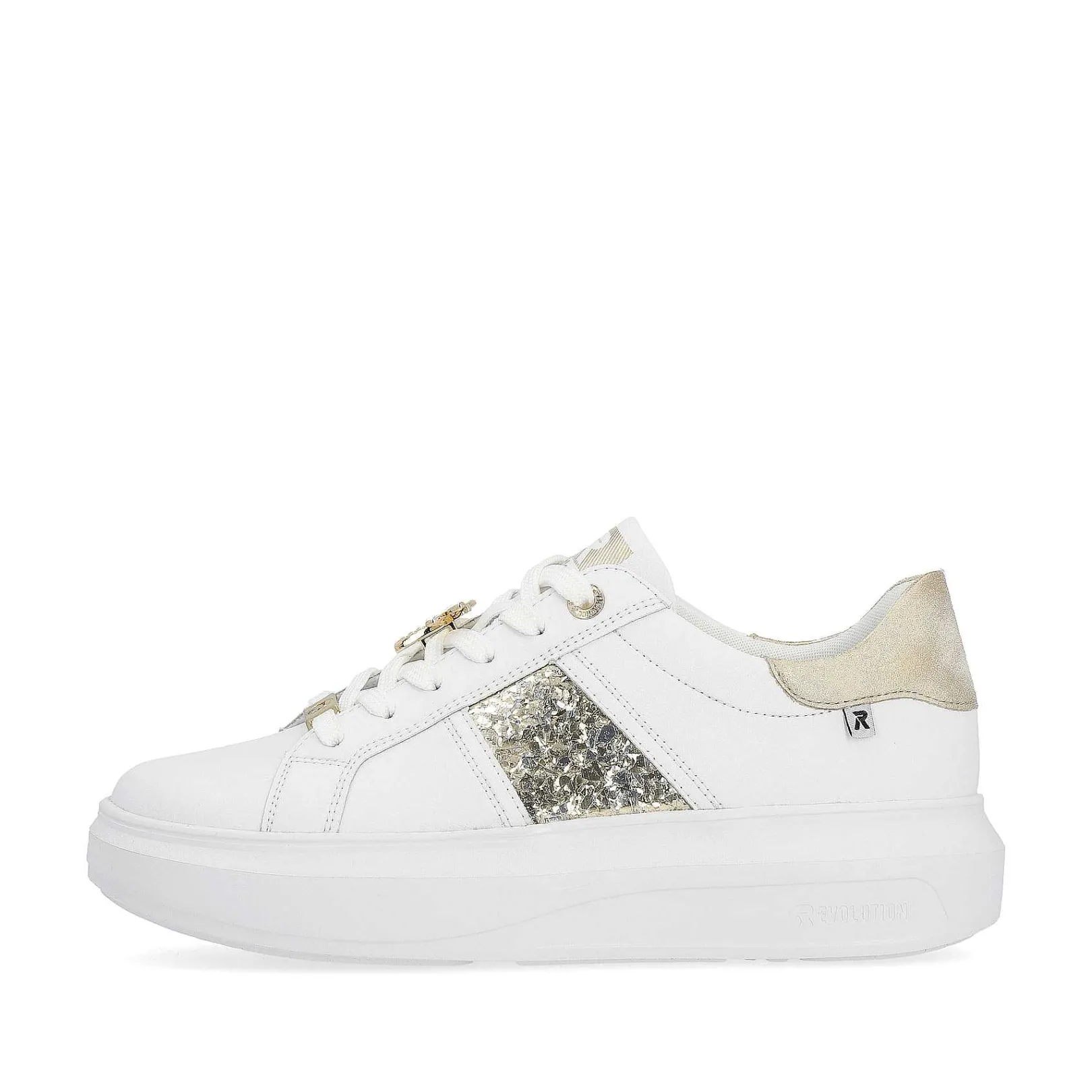 New Women'S Sneaker Low Swan-White Gold Ladies Sneakers