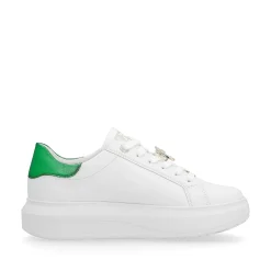 Sale Women'S Sneaker Low Crystal White Metallic Green Ladies Colorful Styles