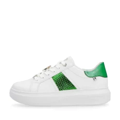 Sale Women'S Sneaker Low Crystal White Metallic Green Ladies Colorful Styles