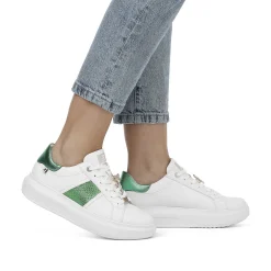 Sale Women'S Sneaker Low Crystal White Metallic Green Ladies Colorful Styles