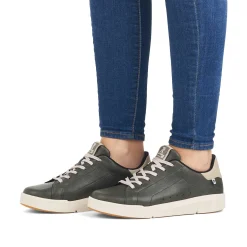 Online Women'S Sneaker Low Khaki Grey Ladies Sneakers