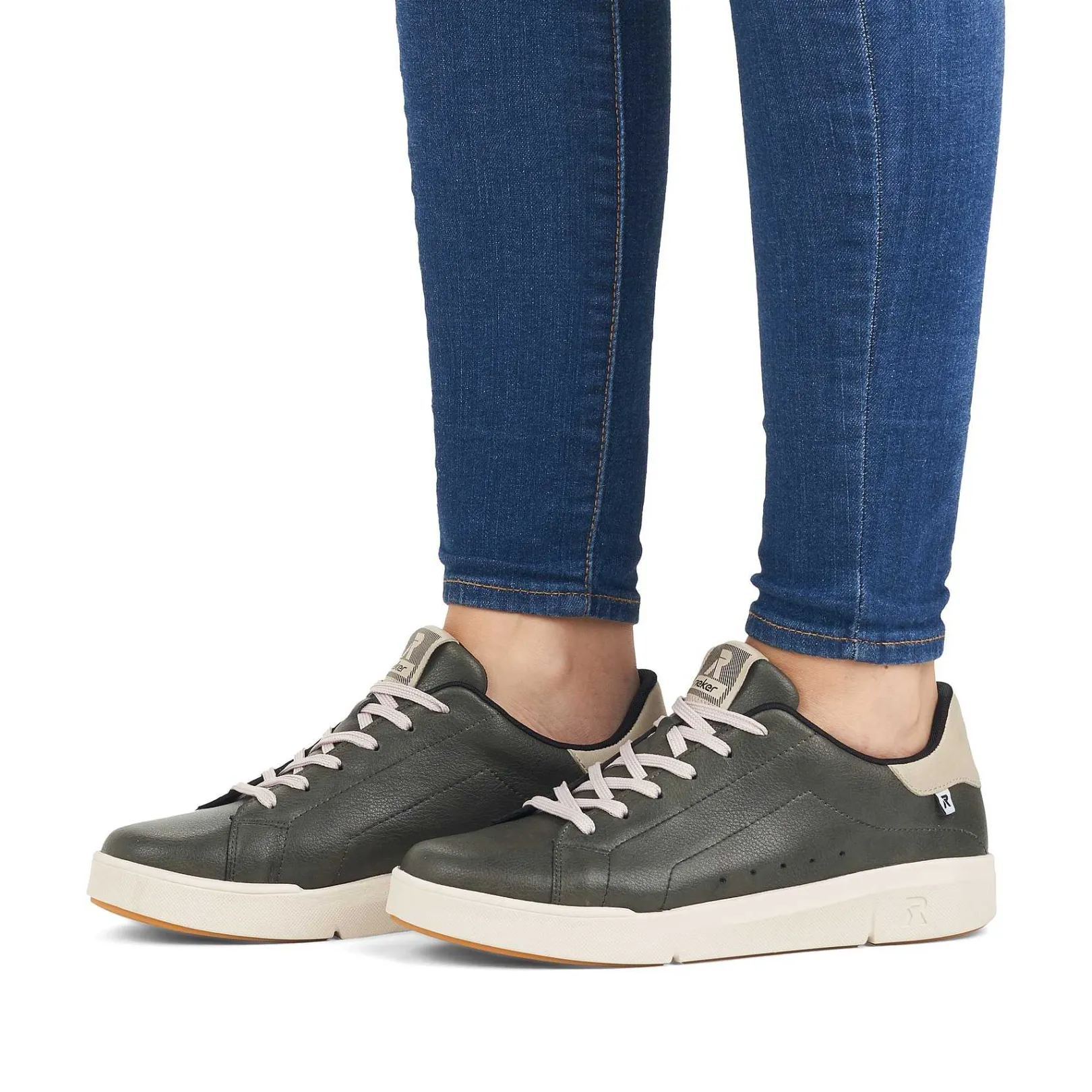 Online Women'S Sneaker Low Khaki Grey Ladies Sneakers