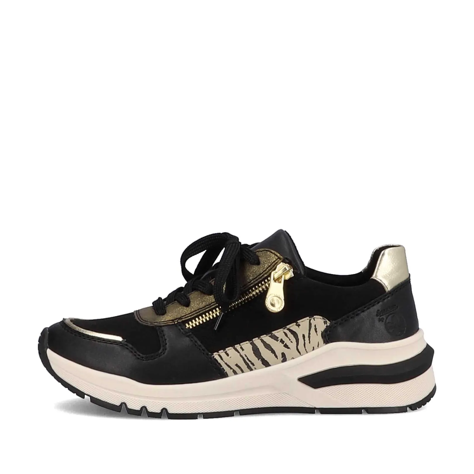 Women'S Sneaker Low Urban Black-Cream White Ladies Sneakers