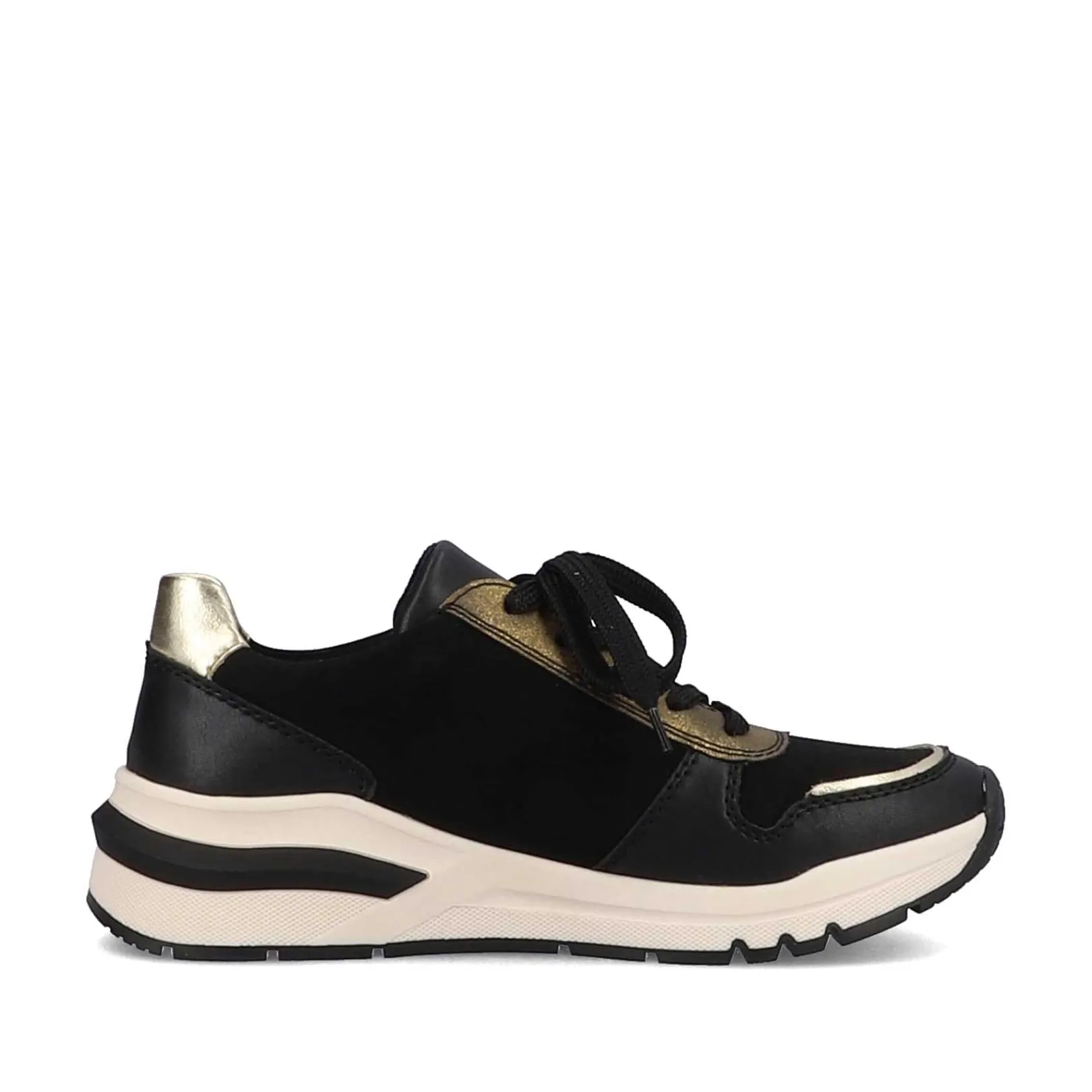 Women'S Sneaker Low Urban Black-Cream White Ladies Sneakers