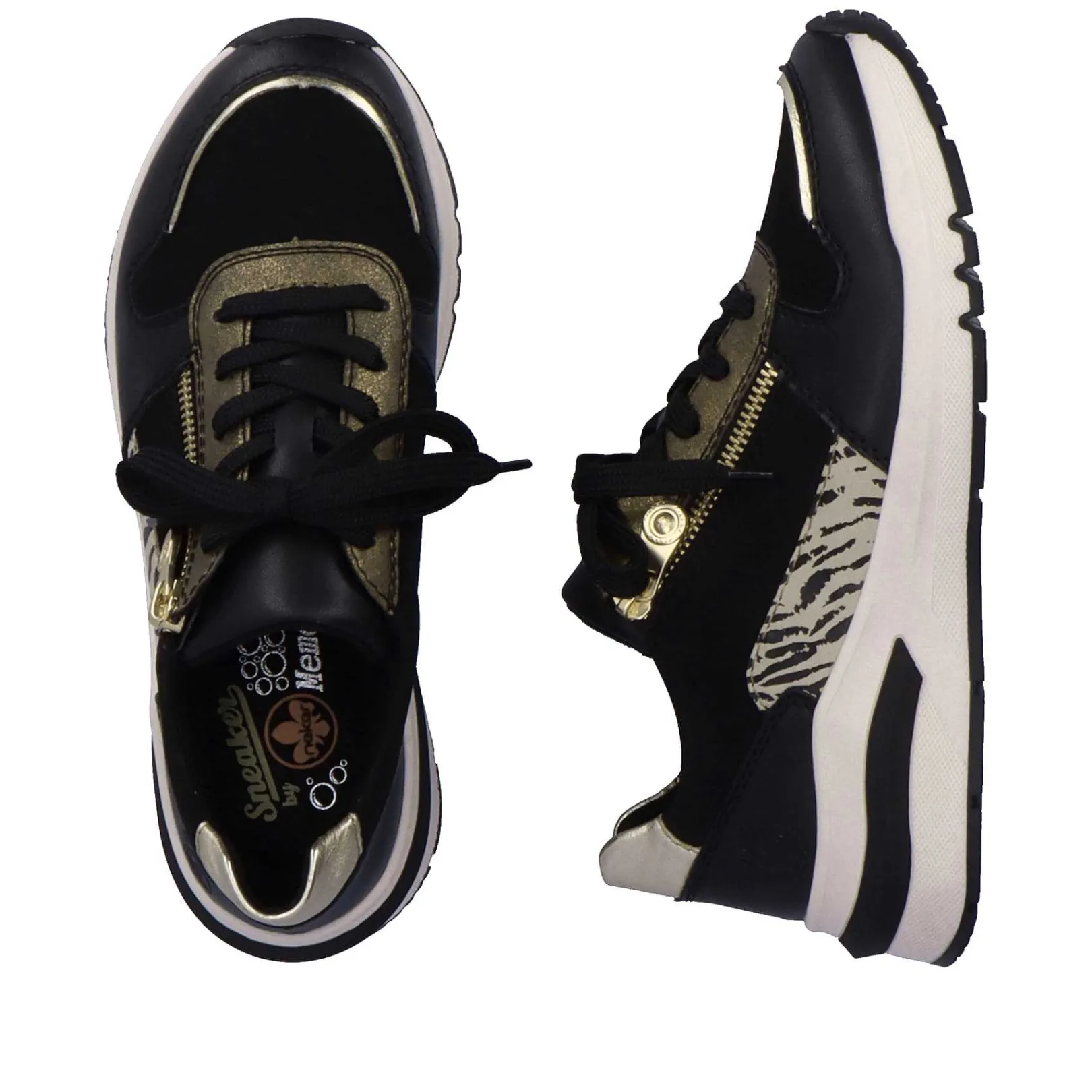 Women'S Sneaker Low Urban Black-Cream White Ladies Sneakers