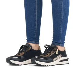 Women'S Sneaker Low Urban Black-Cream White Ladies Sneakers