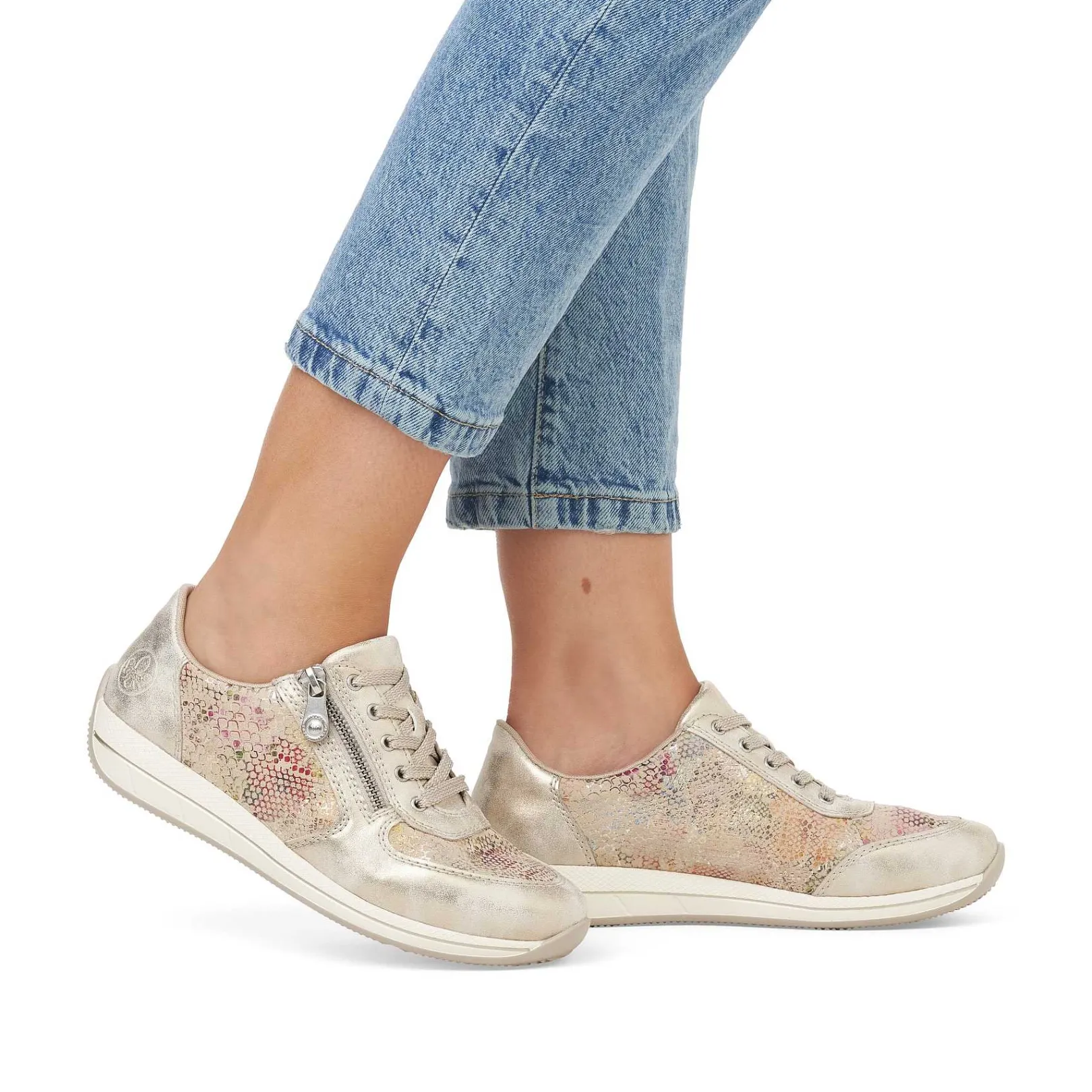 Clearance Women'S Sneaker Low Beige Multi-Metallic Ladies Sneakers