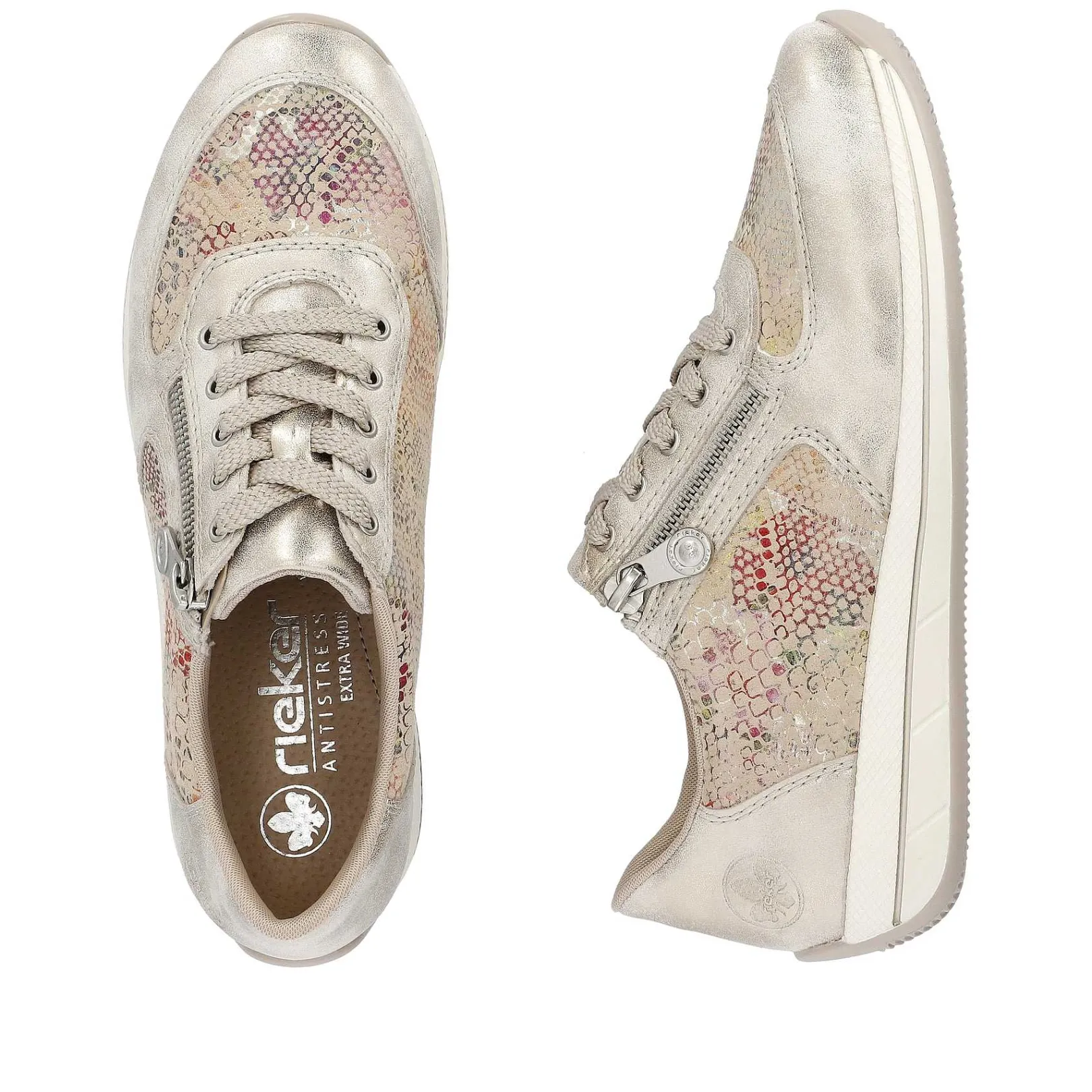 Clearance Women'S Sneaker Low Beige Multi-Metallic Ladies Sneakers
