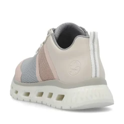 Outlet Women'S Sneaker Low Light Beige-Pastel Blue-Pink Ladies Colorful Styles