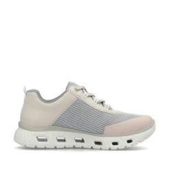 Outlet Women'S Sneaker Low Light Beige-Pastel Blue-Pink Ladies Colorful Styles