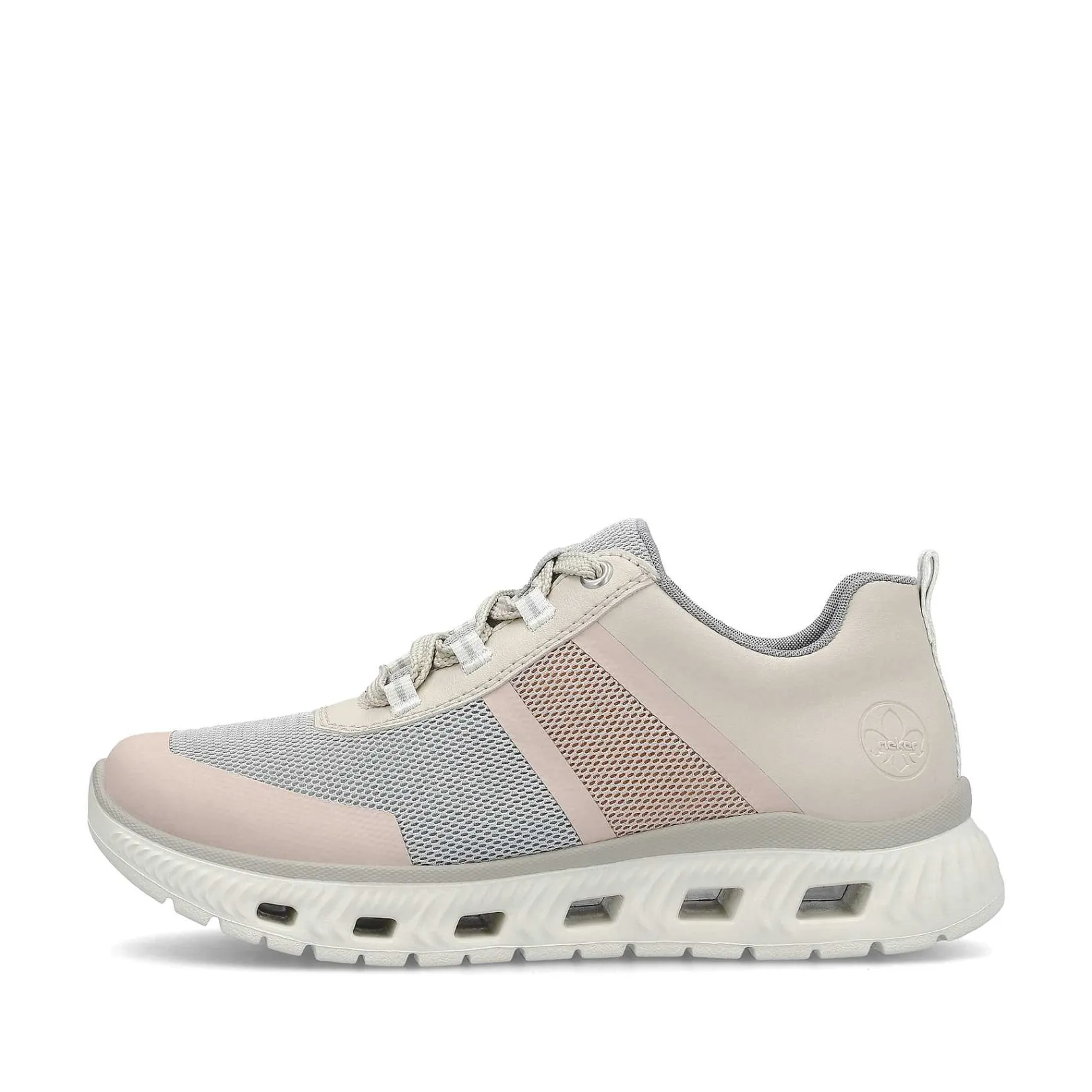 Outlet Women'S Sneaker Low Light Beige-Pastel Blue-Pink Ladies Colorful Styles