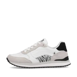 Discount Women'S Sneaker Low Swan-White Arctic-Grey Zebra Ladies Sneakers