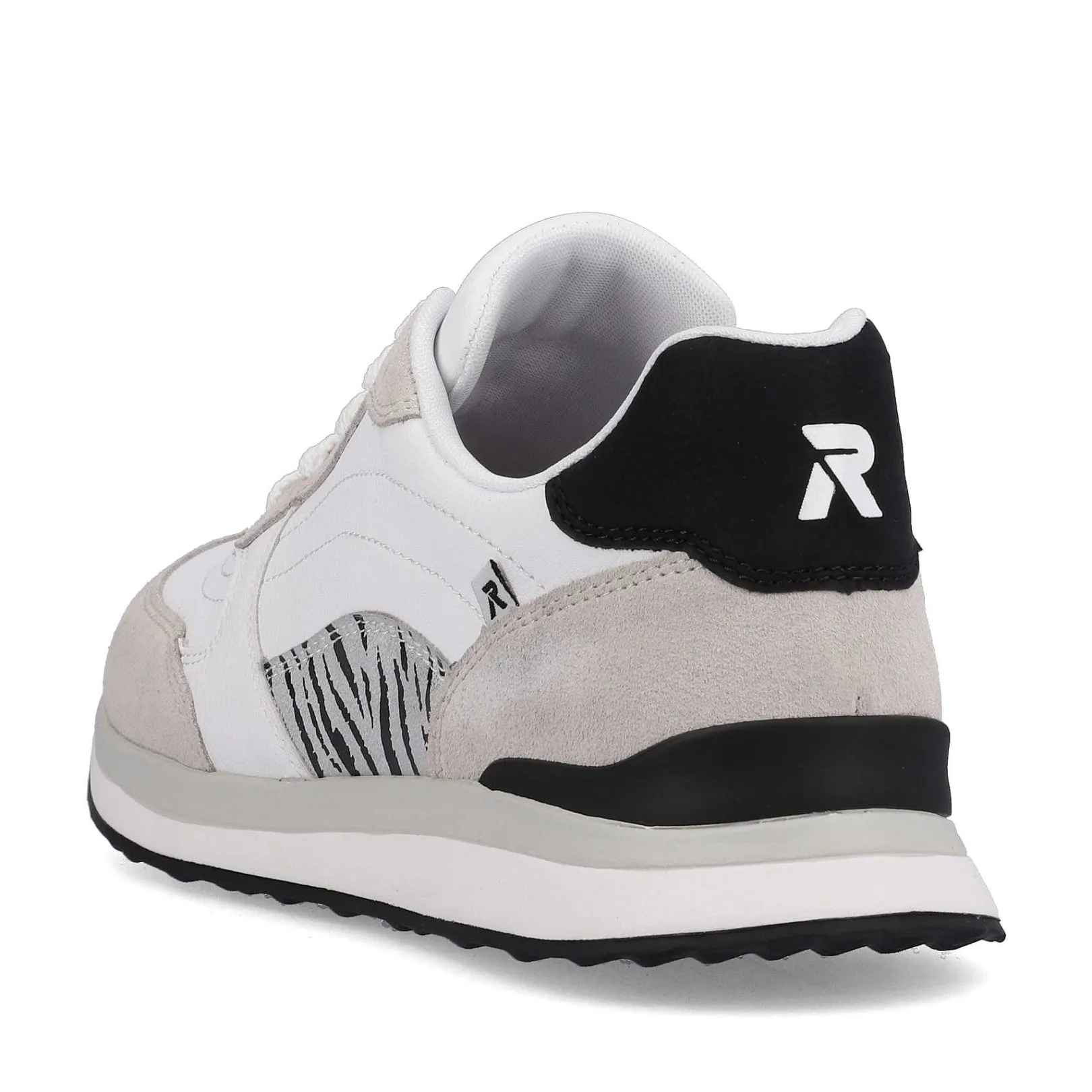 Discount Women'S Sneaker Low Swan-White Arctic-Grey Zebra Ladies Sneakers