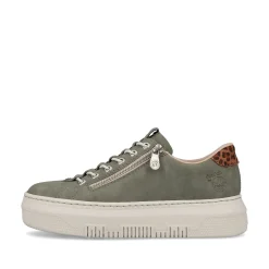 Outlet Women'S Sneaker Low Olive Green Ladies Sneakers